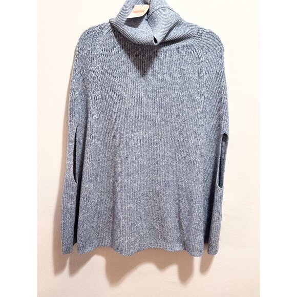 Kirundo Blue Turtleneck Knit Cape Sleeveless Sweater Size XL NWT - Picture 3 of 7